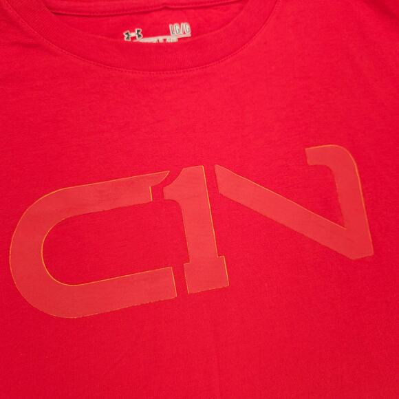 Under Armour Casual Crew Neck Short Sleeve Graphic T Shirt Mens Size L Red - Picture 4 of 9